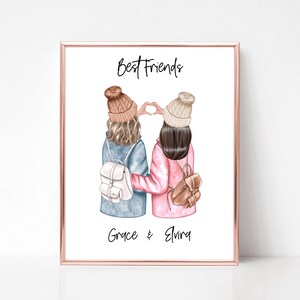 Personalised Best Friend Print, Best Friend Gift, Letterbox Gift, Birthday Gift for her, Friendship Print, Bestie Gift, Birthday Gift