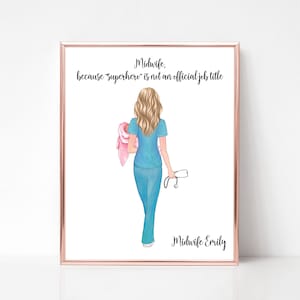 Personalized Midwife print, Midwife mug gift, Nurse Print, Midwife thank you gift, Scrub Life, Nurse Team