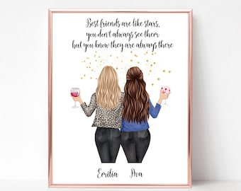 Friendship Gift, Gift for Best Friend, Best Friend Print, Personalised Gift, Birthday gift for Friend, Friendship Quote