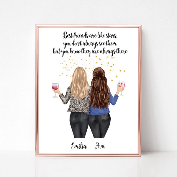 Friendship Gift, Gift for Best Friend, Best Friend Print, Personalised Gift, Birthday gift for Friend, Friendship Quote