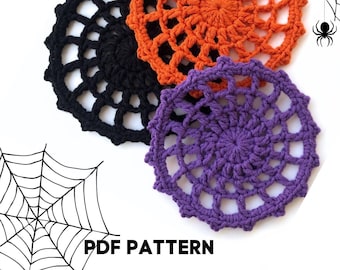 Crochet Spider Web Coaster Pattern: Halloween Decor (PDF Pattern)