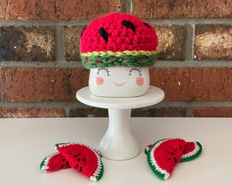 Sombrero de taza de malvavisco / Decoración de bandeja escalonada / Decoración de sandía