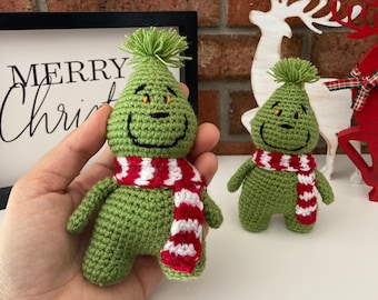 Jouet amigurumi pour Grinch au crochet, Noël Grinch, décoration de Noël Grinch
