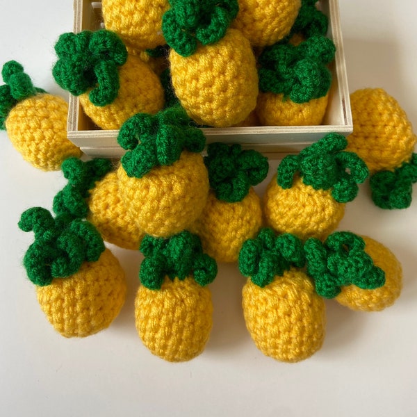 Pineapple Crochet Accessories Crochet Pineapple Tiered Tray Decor Play food Amigurumi Fruit  farmer's market fruit stuffed fruit