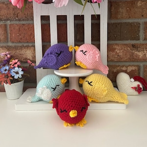 Love Birds / Amigurumi Bird Toy / Stuffed Bird Toy /Tiered Tray Decor / Crochet Birds / gift for her / Valentine Gift
