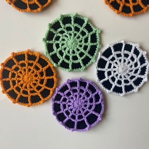 Halloween coaster / Spider web coaster / Spooky home decor / Crochet coaster / Halloween Decor