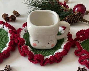 Crochet Christmas Coasters: Holiday Decor Gift