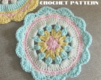 Crochet Flower Coaster Pattern (PDF Pattern)