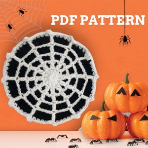 Crochet PATTERN Crochet Spider Web Coaster PATTERN   Halloween Coaster Pattern Spider Web Pattern