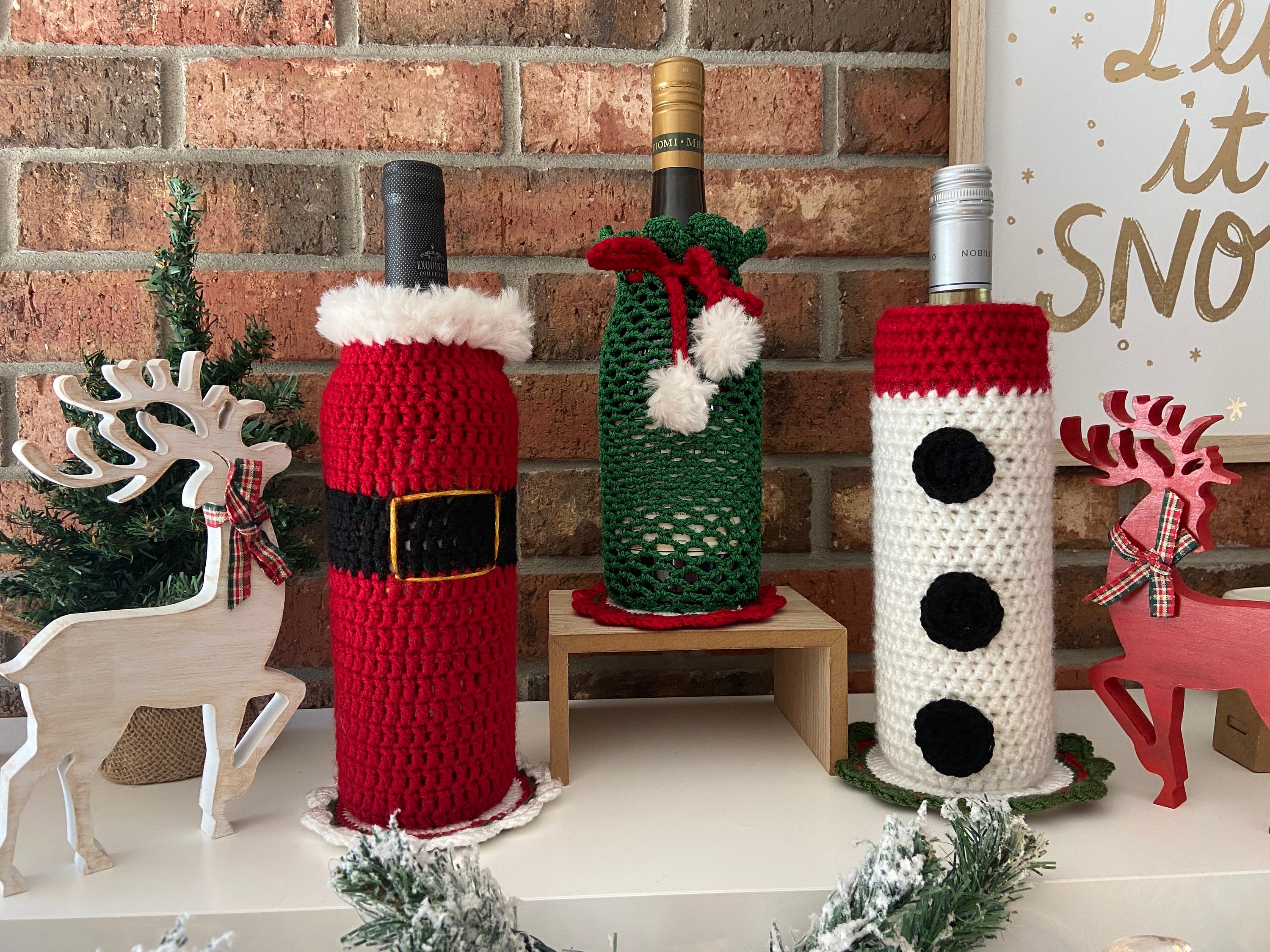 Wine bottle cover / Crochet wine bottle cover / gift for Christmas