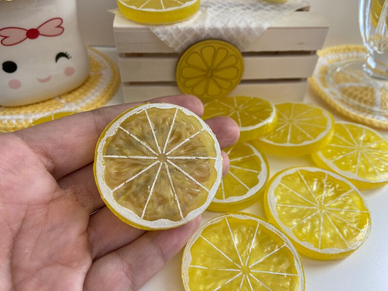 Faux Lemon / Lemon Decor / Artificial Lemon / Tiered Tray Etsy