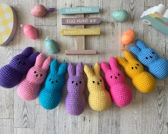 Lapin peep / Lapin peeps au crochet / Lapin peep amigurumi / Décoration de Pâques Peeps de Pâques