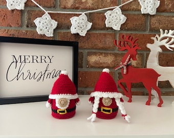 Crochet Santa Gnome: Christmas Ornament, Holiday Decor