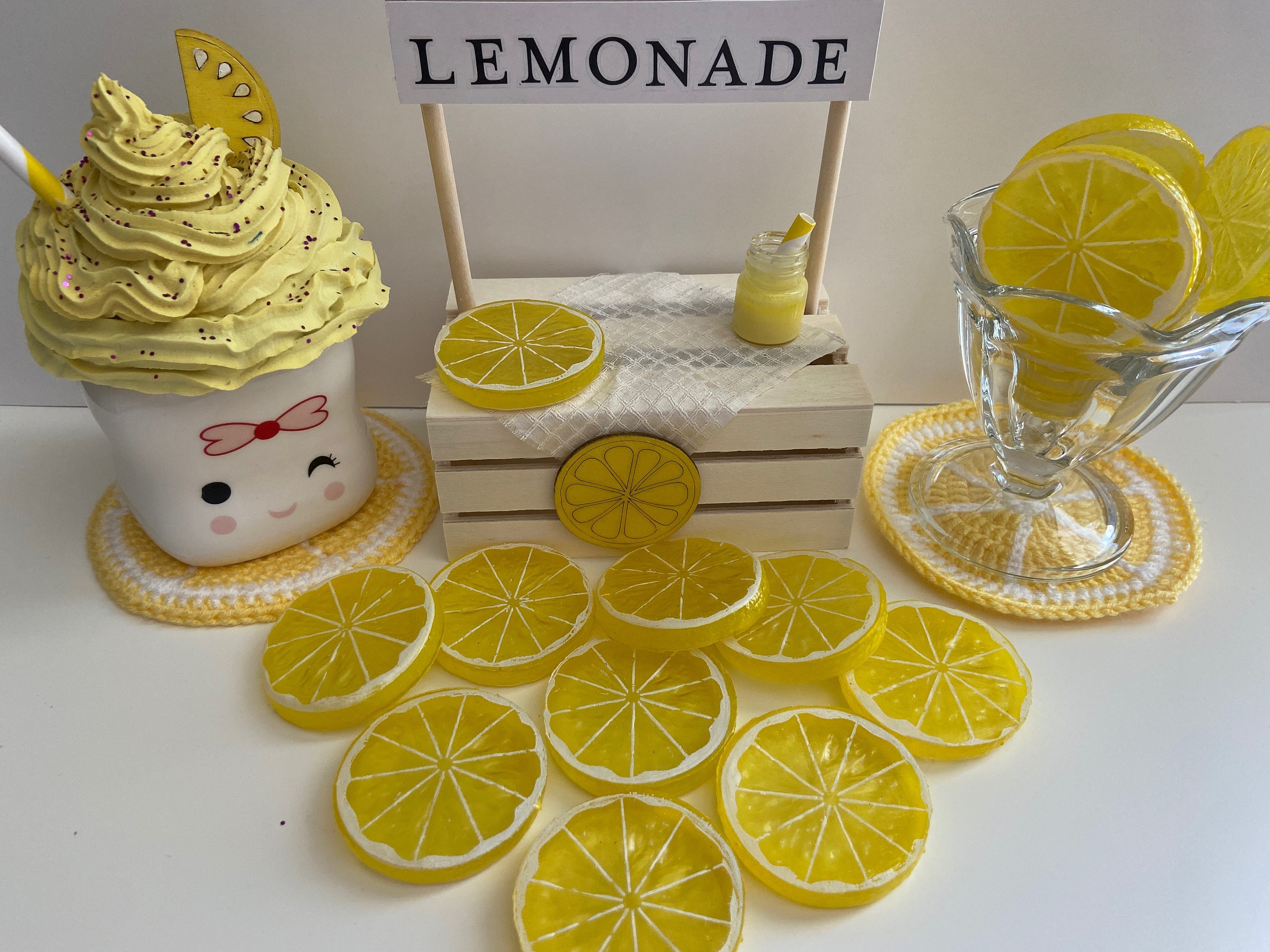 Artificial Lemon Slices / Faux Lemon / Tiered Tray Decor / Lemon Deco…