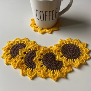 Sunflower Coaster / Crochet  Coaster / Crochet Sunflower / Fall Decor / Spring Decor
