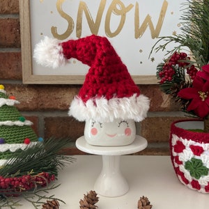 Christmas Mug Hat  Marshmallow Mug Hats  Christmas Gift  Tiered Tray Decor Santa Hat Christmas Decor