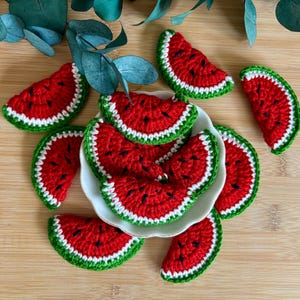 Crochet Watermelon Decor: Handmade Tiered Tray Decoration
