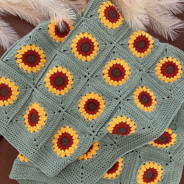 Sunflower Pattern Print Blanket