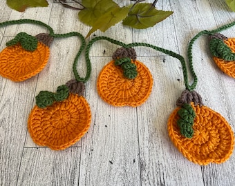 Crochet Pumpkin Garland: Fall Home Decor, 40 Inch