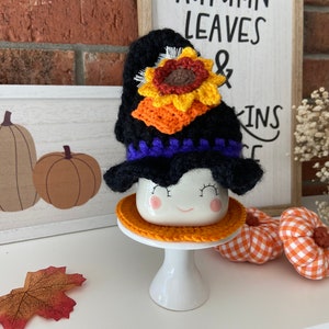 Crochet Witch Hat for Marshmallow Mug - Fall Tiered Tray Decor
