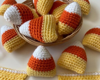 Maíz dulce de ganchillo: Bandeja escalonada hecha a mano para decorar Halloween