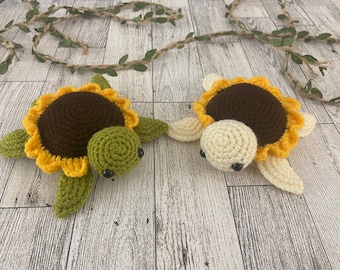 Tortue / Tortue amigurumi / Tortue au crochet / Animal en peluche / Tortue tournesol