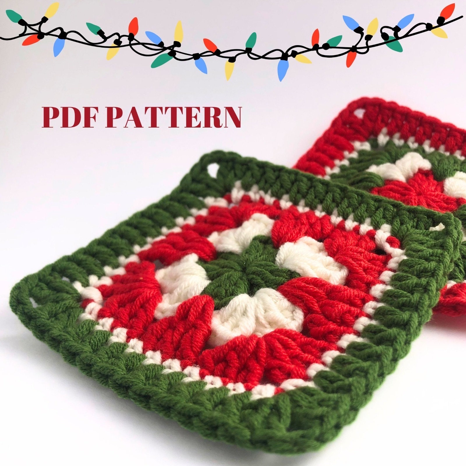 Granny Square Pattern Crochet Pattern Christmas Granny