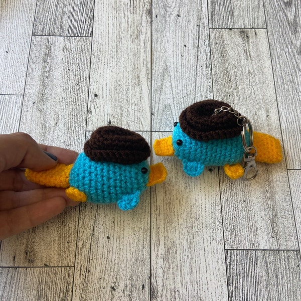 Perry the platypus crochet Perry the platypus stuffed animal amigurumi toy