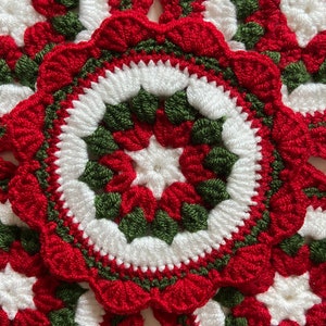 Crochet Christmas Coasters: Peppermint Holiday Decor