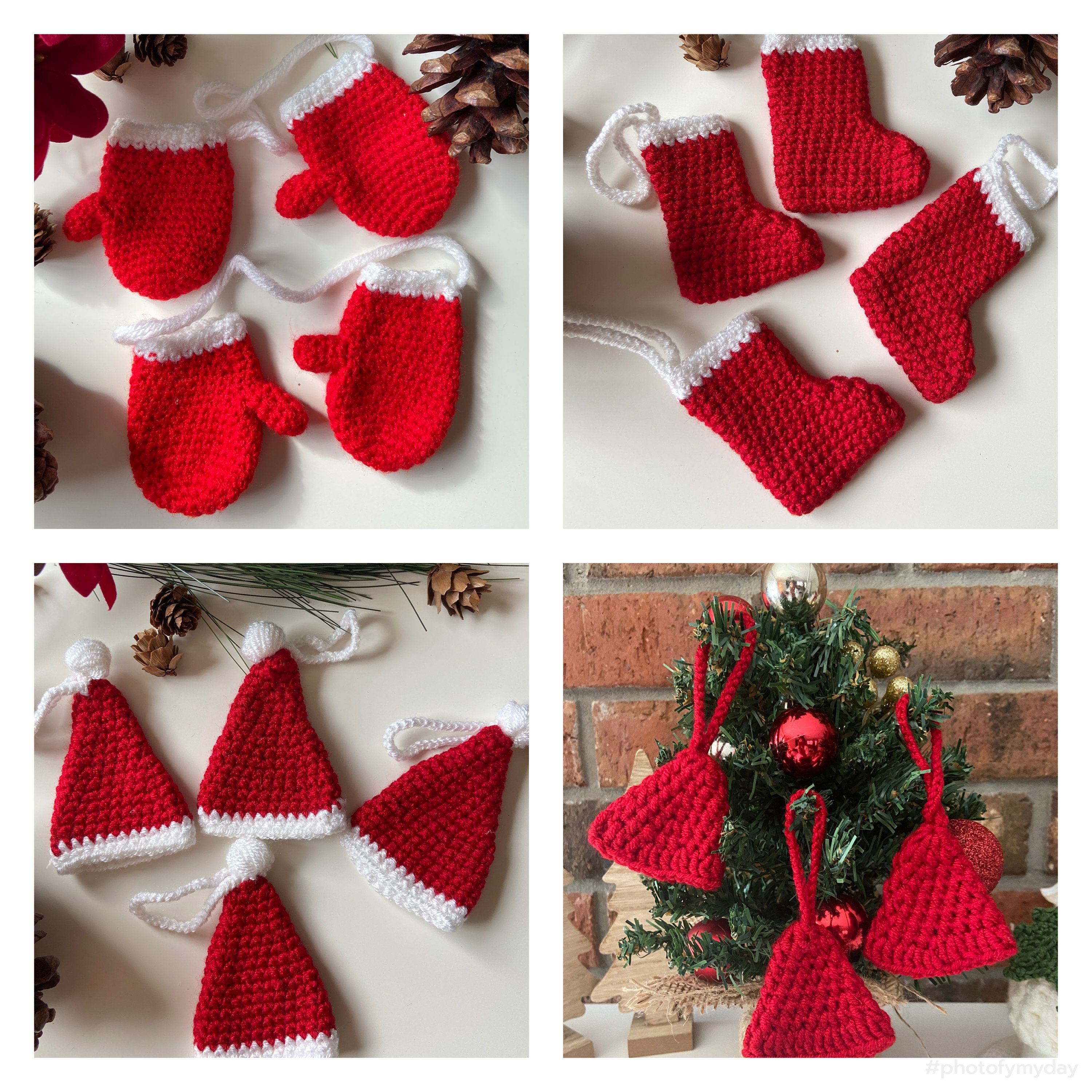 38 Crochet Patterns for Gifts, Decor, Accessories, and Amigurumi 26 Crochet Christmas Ornament Set