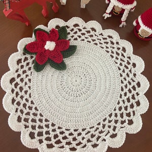 Gehäkelter Weihnachtsstern Tischset: Makramee Tischdekoration