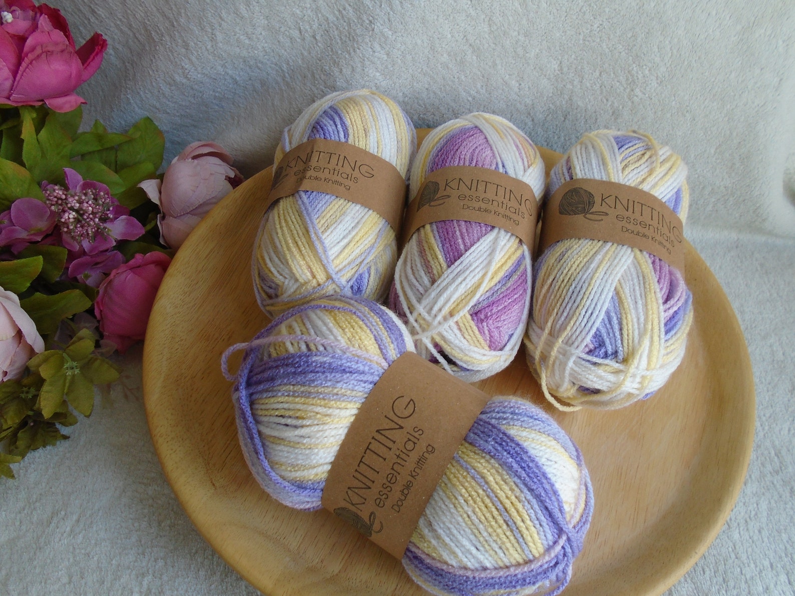 Knitting Essentials Double Knitting Wool Job Lot 4 x 50g Etsy