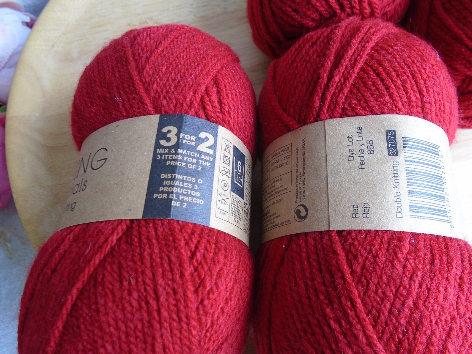Knitting Essentials Double Knitting Wool Job Lot 4 x 50g Red Etsy