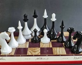 Vintage Chess Set with board USSR 60s Soviet Game From Russia Rare Gift Set For Collector chess pieces chess sets wooden board table