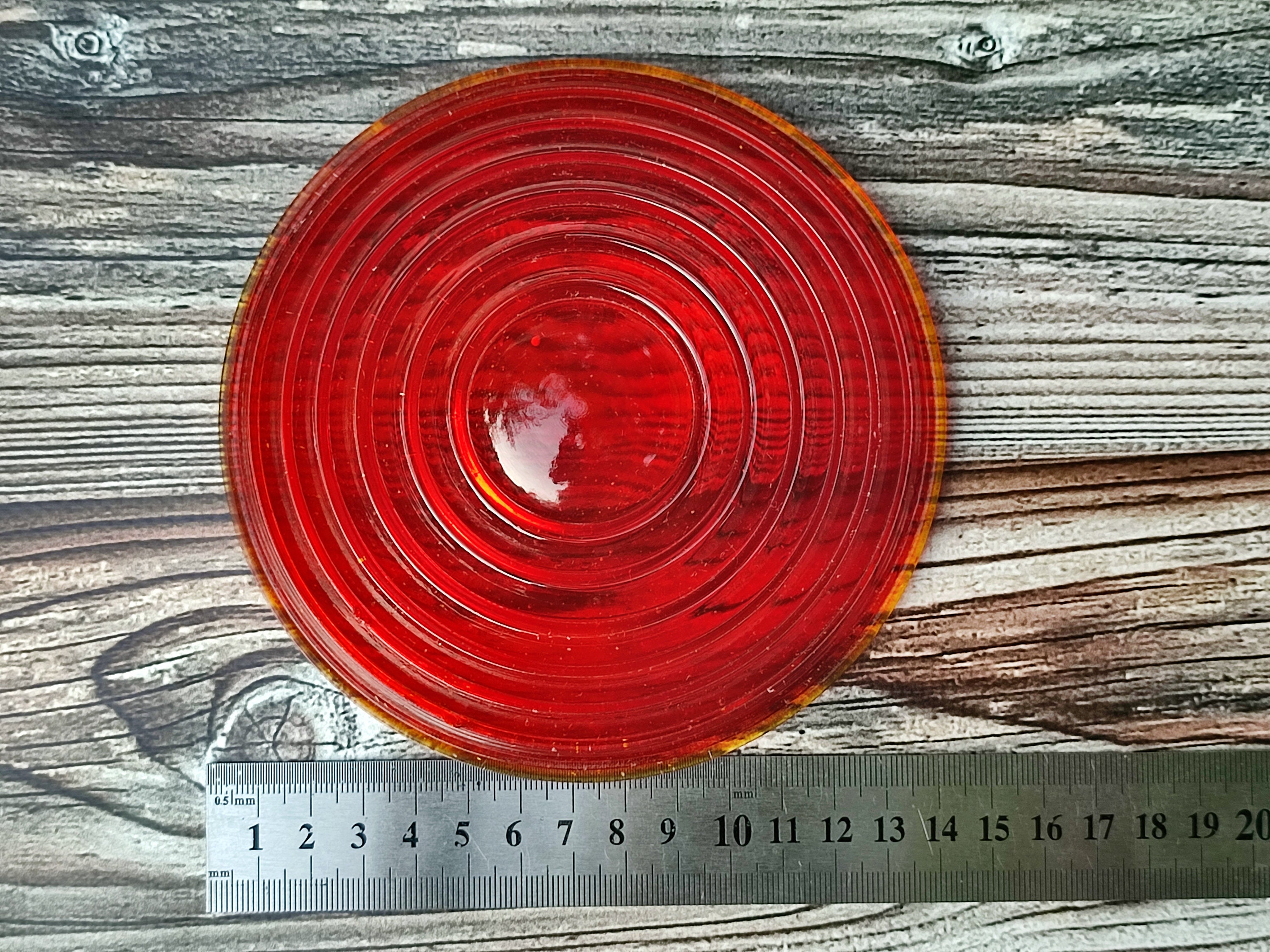 Antique lens of a traffic light of red color for a railway Etsy