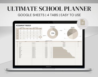 college assignment organizer School Spreadsheet Tracker For Google Sheets, Grade Tracker, Digital Student Planner Template, Textbook Tracker, Student Dashboard