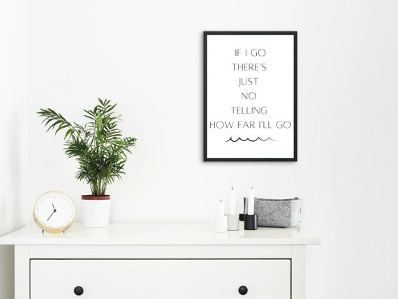 Moana Lyrics Digital Print Wall Art Printable How Far Etsy