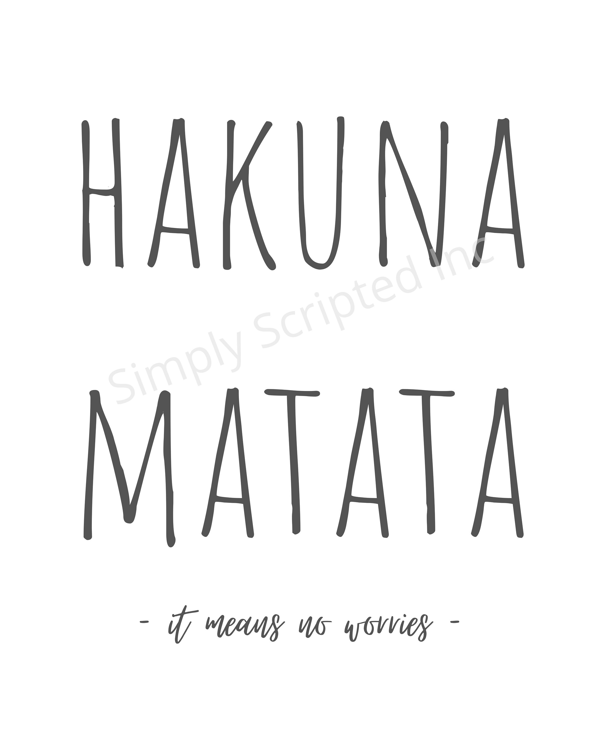 Hakuna Matata Digital Print / Printable Wall Art / Lion King - Etsy Italia