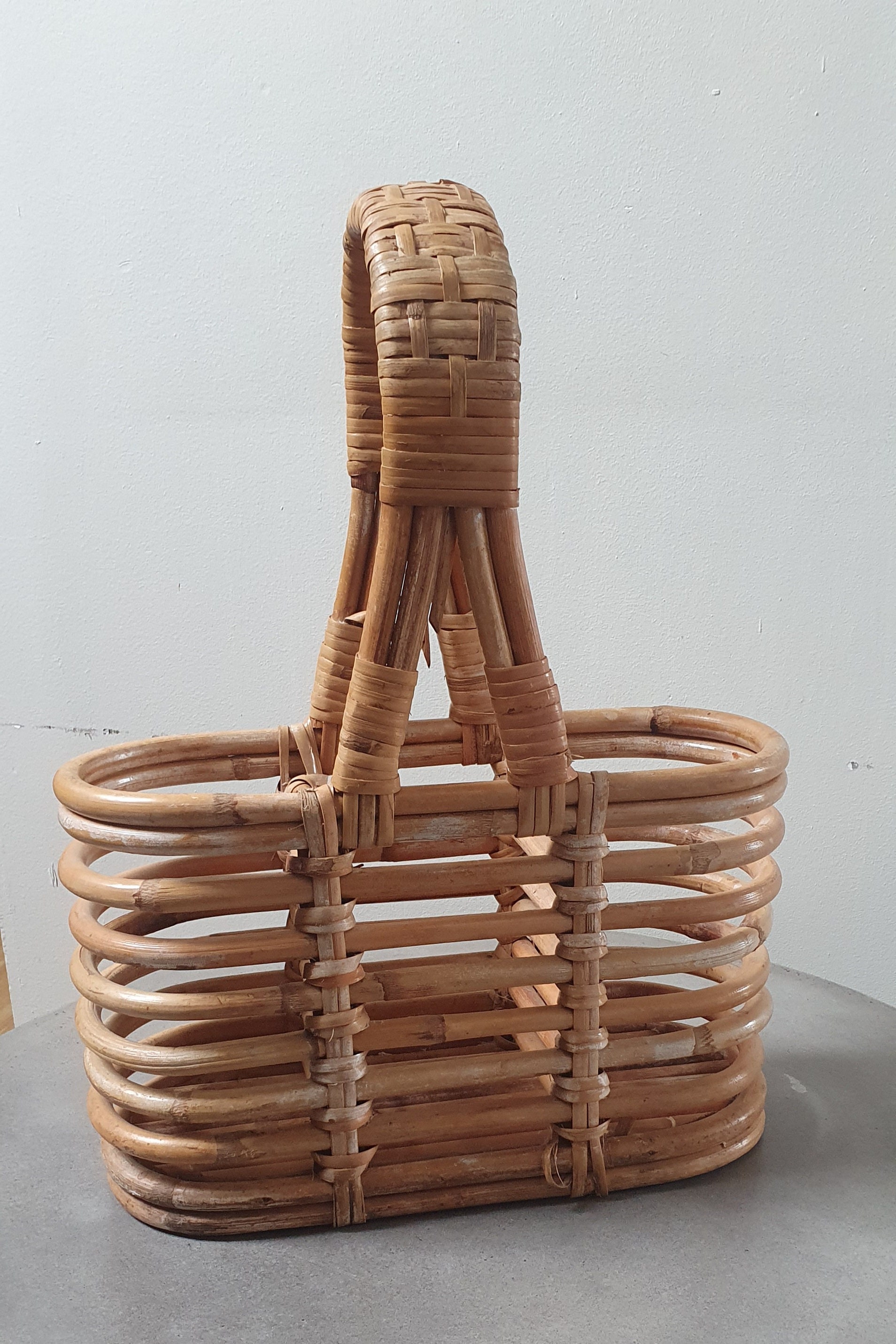 Porte-bouteille Vintage En Osier Rotin – Déco Rustique, état D'occasion
