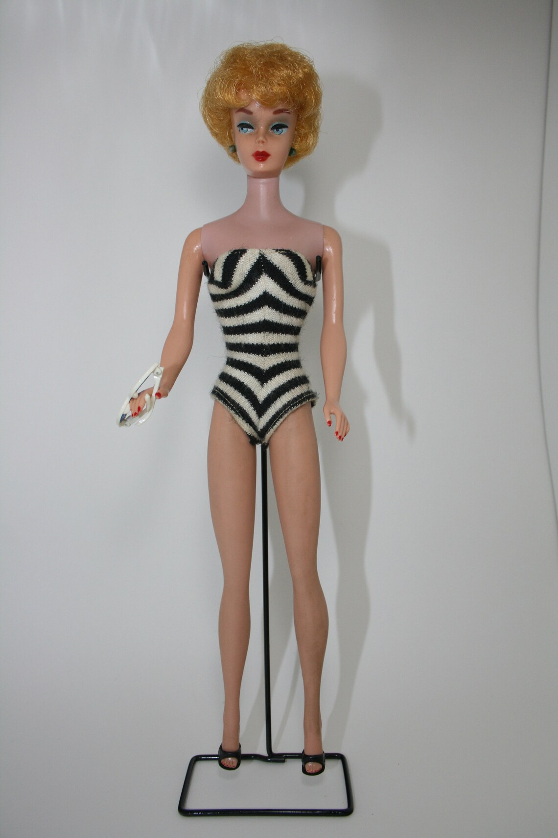 1961 Bubble Cut Barbie Doll w/ Titian Hair Original Stand Etsy