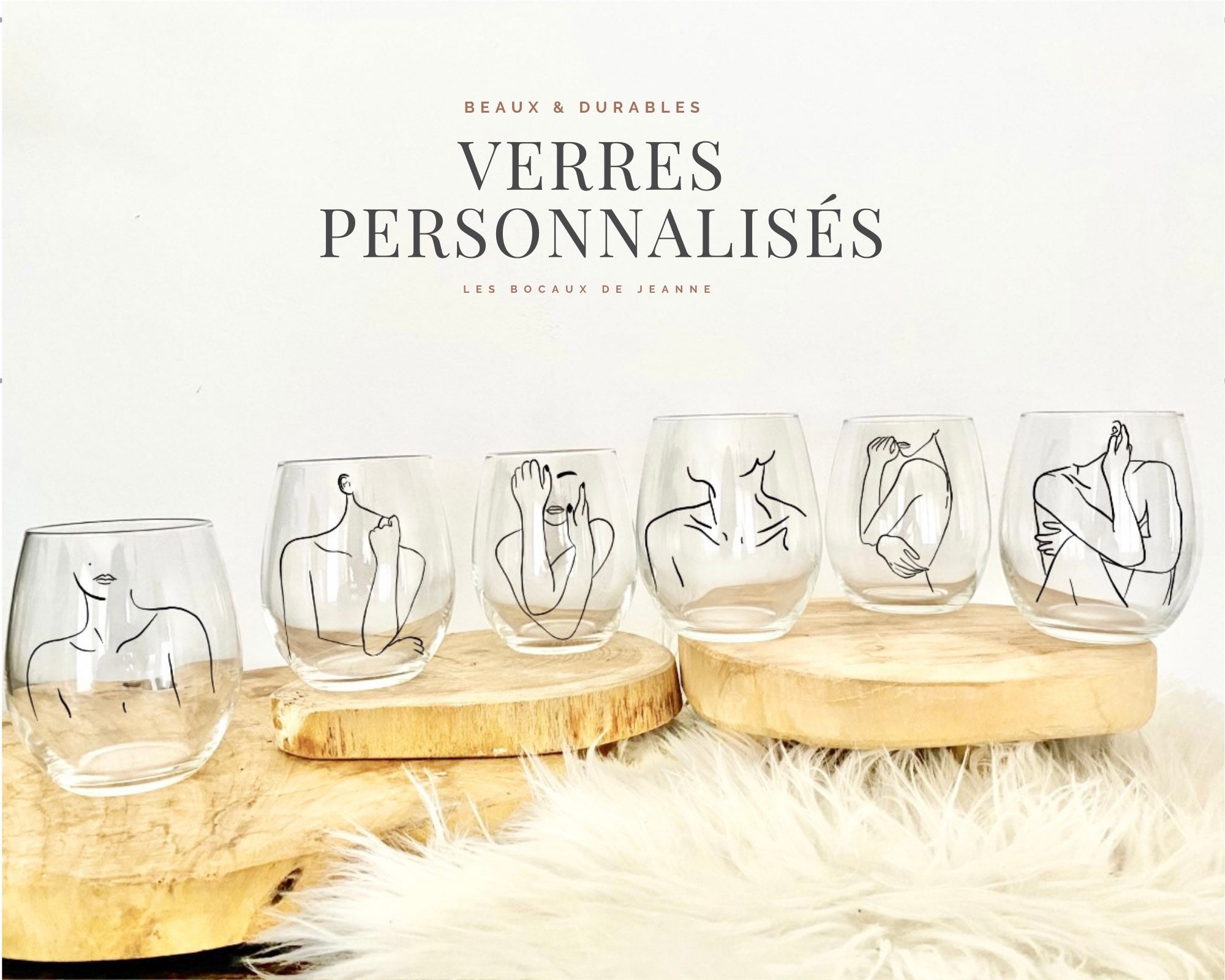 Set de 6 Petits Verres Motif Femme Nue Line Art