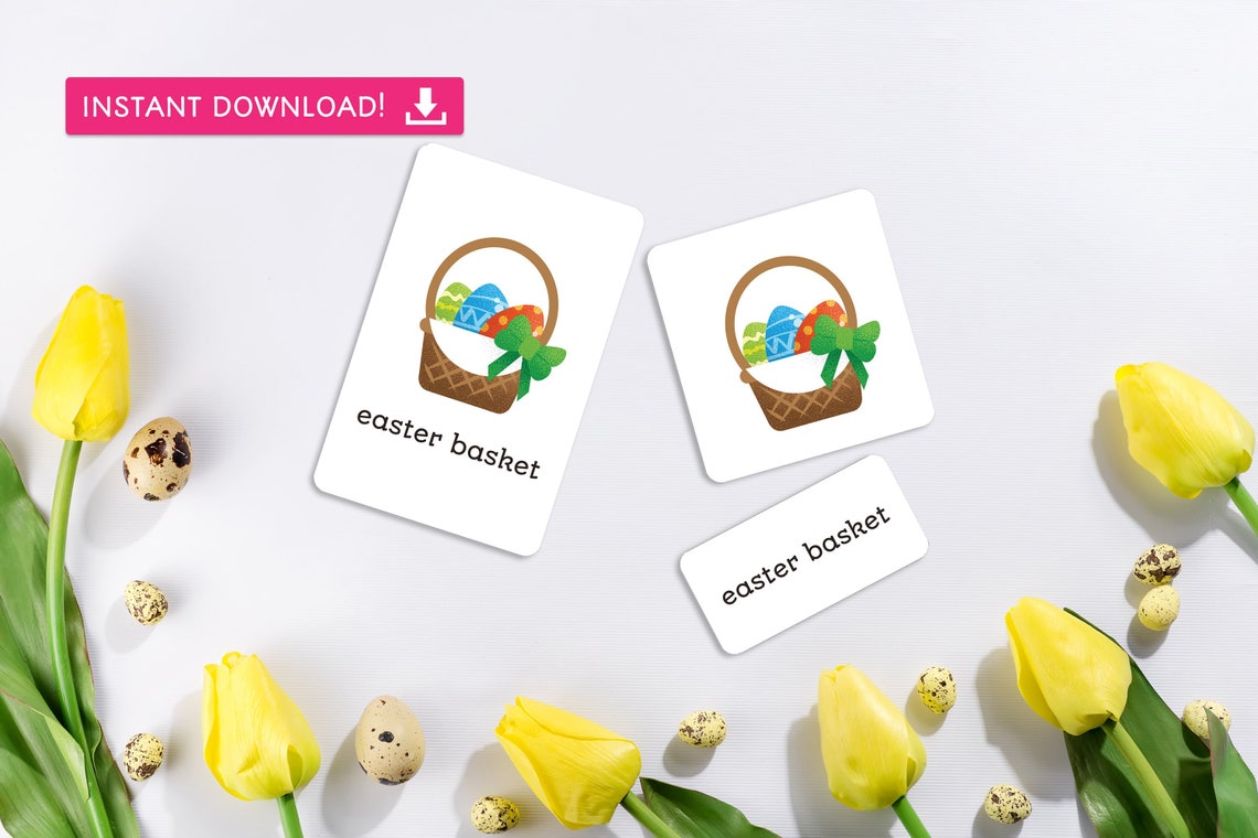 Printable Easter Flashcards for Preschool Download Easter Etsy