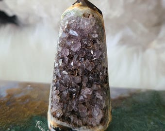 Druzy Agate Tower: Black, White & Brown Quartz