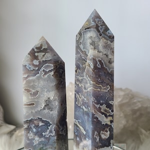 Red Moss Agate and Quartz Tower, Moss Agate Tower, Moss Agate with Quartz Tower, Large Moss Agate Tower, Heart Chakra Crystals, Agate Decor
