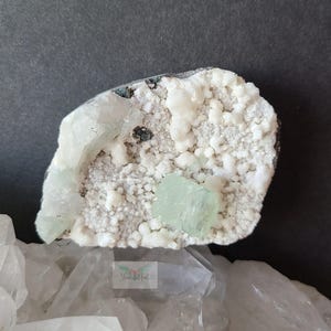RARE Zeolite Specimen, Green Apophyllite on Heulandite / Mordenite Matrix, Apophyllite cluster,  Specimen, Stilbite and Apophyllite Specimen