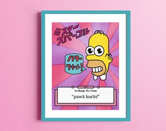 Mr. Sparkle Art Print: Homer Simpson Japanese Design, Vibrant Wall Decor