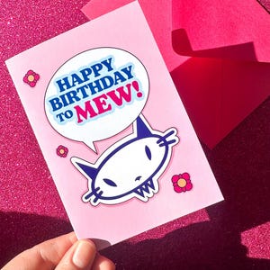 Joyeux anniversaire à miaou - carte d'anniversaire inspirée de Futurama - carte drôle de chat d'anniversaire de célébration - cadeaux de petite amie - cadeaux de petit ami