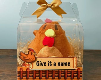 Stardew Valley Chicken Plush: Handmade Stuffed Animal in Gift Box