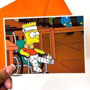 Recevez des câlins | le rétablissement de Bart Simpson | Guérir ensemble | Carte de rétablissement | voeux de prompt rétablissement | carte bien pensée