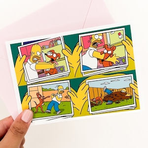 Homer vs. Santa's Little Helper - The Simpsons - Grappige kaart - Cadeau voor vriendin - Cadeau voor vriend - Voor hondenliefhebbers - Vaderdagcadeau